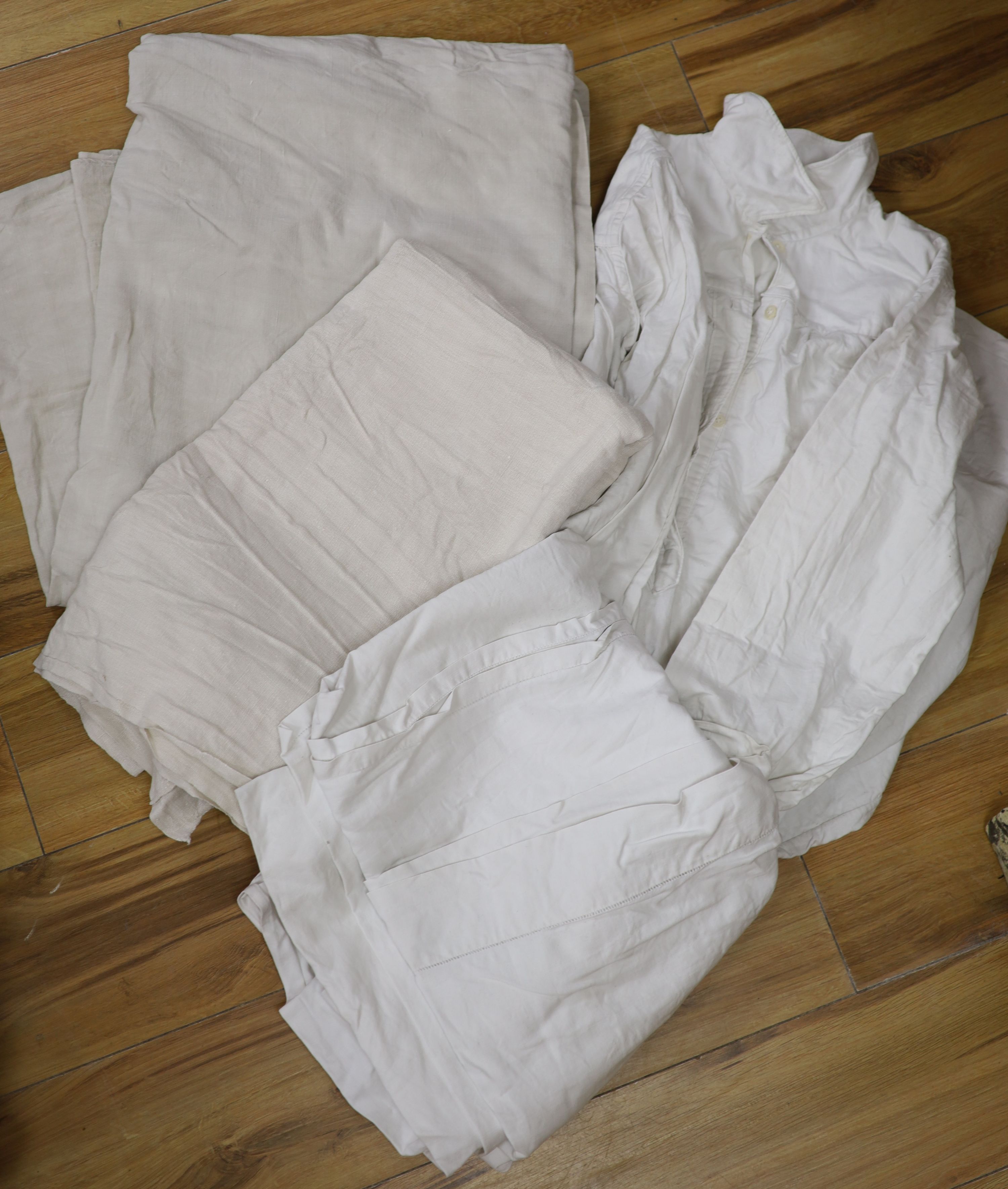 French Provincial linen and linen sheets and a garment